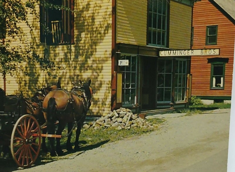 Postcard Cumminger Store Sherbrooke Village Nova Scotia Canada 1987 Museum Horse