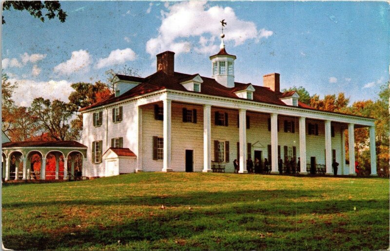 East Front George Washington Home Mount Mt Vernon Virginia VA VTG Postcard UNP 