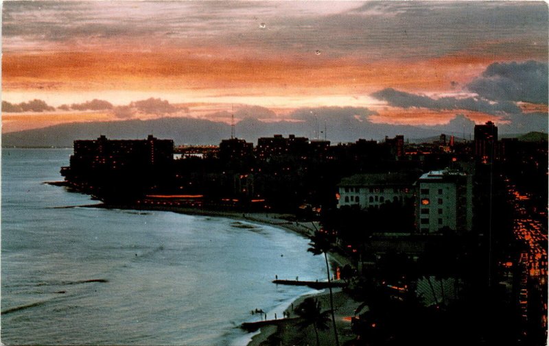 Vintage Postcard: Beautiful Waikiki Beach, Hawaii