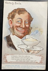 Mint England Picture Postcard Quaker Oaks Advertising Waiters Smile