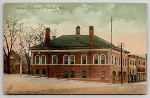 Chelsea Mass Central Fire Station  Postcard K30