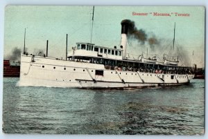 Ontario Canada Postcard Scene of Steamer Macassa Sailing Toronto c1910