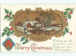 Divided-Back CHRISTMAS SCENE Great Postcard W9068