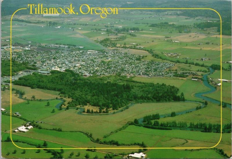 Tillamook Oregon OR Aerial View c1990 Vintage Postcard D53