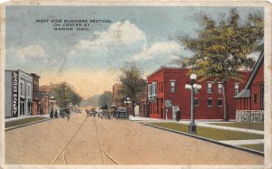 J34/ Marion Ohio Postcard c1910 West Side Business Stores Center Street 127