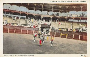 Bull Fight, Vista Alegre, Panama, Early Postcard, Unused