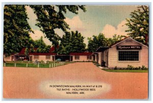 1952 Downtown Malvern Motel & Restaurant Cottages Malvern Arkansas AK Postcard