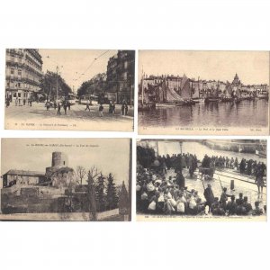 Lot of 4 Antique Postcards of France- Lot 474