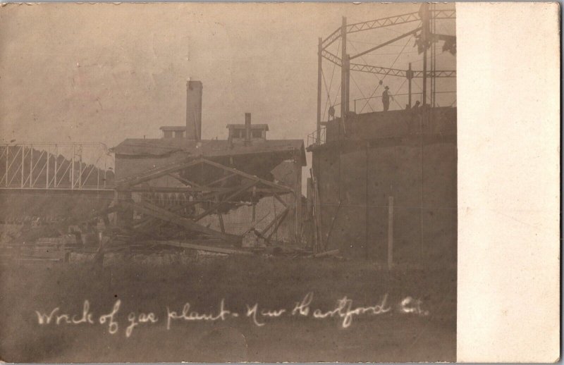 RPPC, Wreckage of Gas Plant, Hartford CT c1907 Vintage Postcard P47