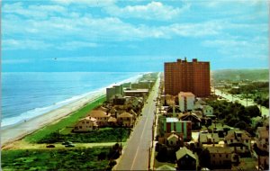 Postcard VA Virginia Beach Bird's Eye View Beach Hotels Cottages Ocean 1973 S113