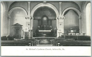 SELLERSVILLE BUCKS COUNTY PA ST.MICHAEL CHURCH ANTIQUE POSTCARD DOUBLE SIDED