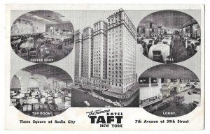 Hotel Taft, New York City Multi View Postcard Mailed 1960 to Montreal, Canada