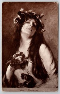 Woman Wearing Woodland Crown The Charmer Sheahan Postcard T29