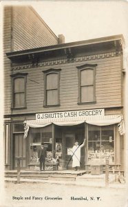 Hannibal NY Staple and Fancy Groceries Great Signage & Clarity RPPC