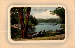 Factory Hollow Pond, North Amherst MA Embossed Vintage Postcard L22