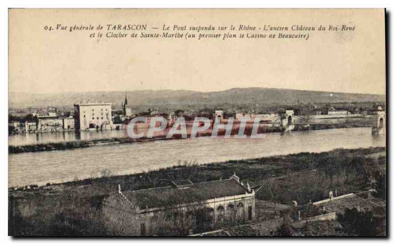 Old Postcard General view of Tarascon Suspension Bridge on the Phone the old ...