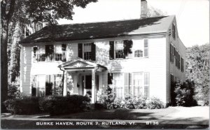 Postcard RPPC VT - Burke Haven, Route 7 Rutland - inn hotel boarding house