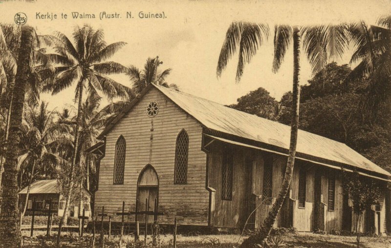 PC CPA PAPUA NEW GUINEA, KERKJE TE WAIMA, Vintage Postcard (b19778)