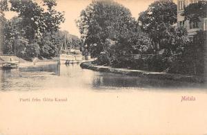 Motala Sweden Gota-Kanal Scenic View Antique Postcard J65849