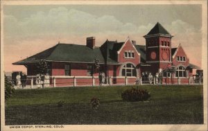 Sterling CO Colorado RR Train Station Depot c1915 Postcard