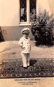 Captain Warner, Smallest Man in the World Chicago Worlds Fair 1934 Real Photo...