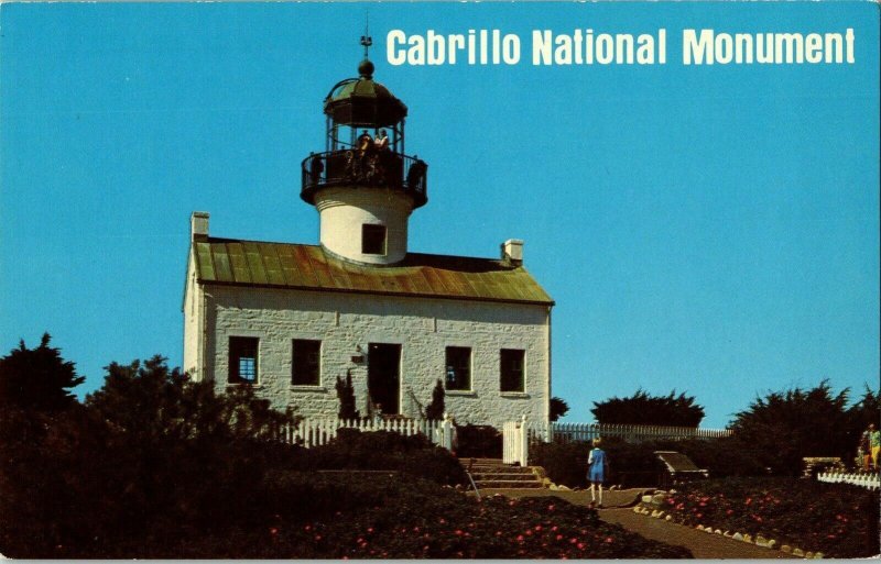 Cabrillo National Monument Lighthouse Harbor Views Postcard Unposted Vintage UNP 