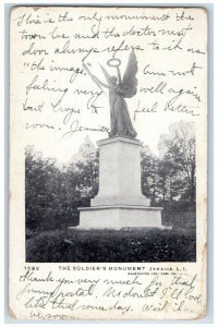 1907 Angel The Soldier's Monument Jamaica Long Island New York NY Postcard