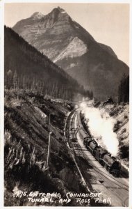 Canada Entering Connaught Tunnel and Ross Peak Vintage RPPC C381