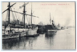 Vancouver British Columbia Canada Postcard 1 Mile of Water Front c1910 Antique