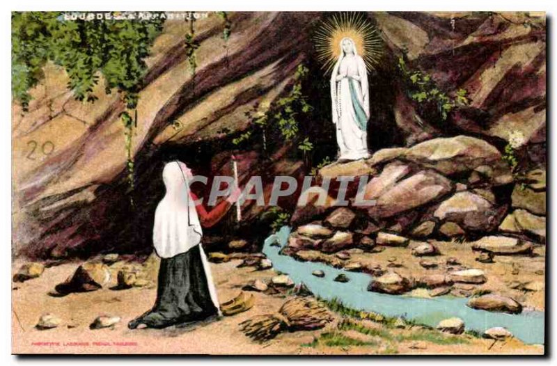 Old Postcard Lourdes the Appirilion
