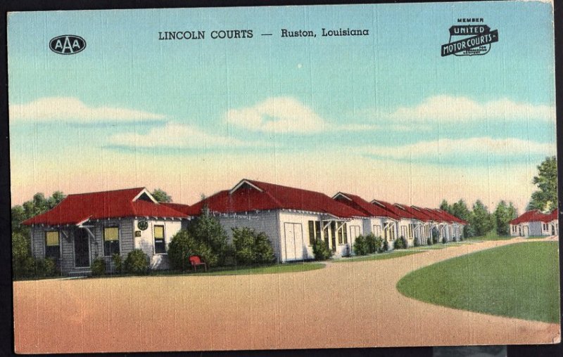 Louisiana ~ RUSTON Lincoln Courts - Phone 9102 - LINEN