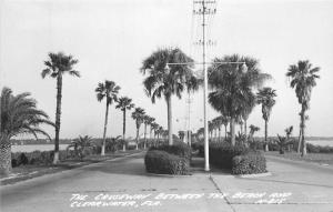 Beach Causeway Clearwater Florida 1950s RPPC Photo Postcard Cook 2934