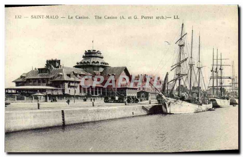 Old Postcard Saint Malo Casino Boat