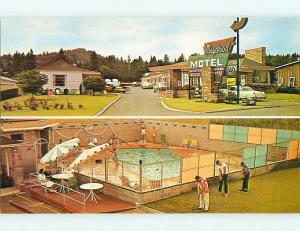 Unused 1950's GOLF & OLD CARS & MAYWOOD MOTEL Portland Oregon OR u6881@