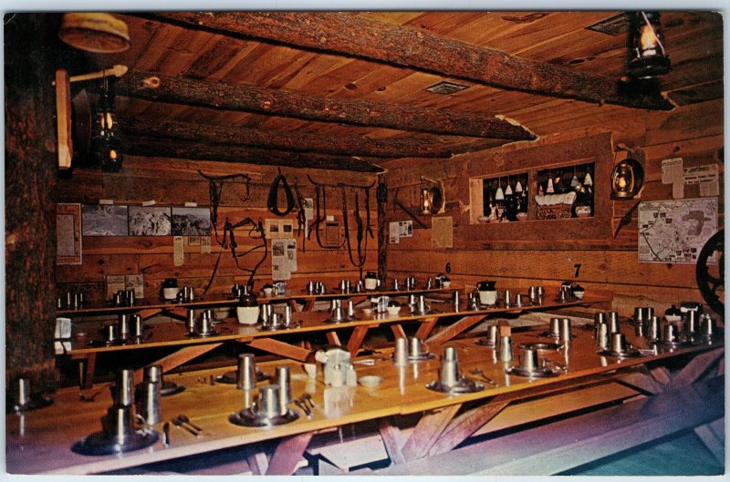 c1960s Apache Junction, AZ Mining Camp Restaurant Family Dinner Postcard A28