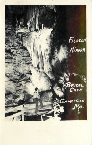 Camdenton Missouri Route 66 Frozen Niagara Bridal Cave Postcard RPPC 24-8158