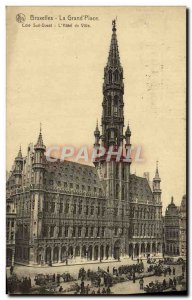 Old Postcard Brussels Grand Place L & # 39Hotel City