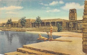 Roswell New Mexico 1940s Postcard Swimming Pool Bottomless Lakes State Park