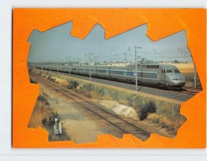 Postcard Passage du TGV accouplé Santeuil, France