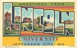 Missouri Jefferson City Lincoln Large letters multi Teich 1941 Postcard 22-7043