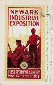 Newark Industrial Exposition, First Regiment Armory, Newark, N.J, Early Postcard