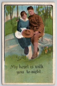 Soldier  Pretty Lady My Heart Is With You 1918 To Big Pool MD Postcard Y29