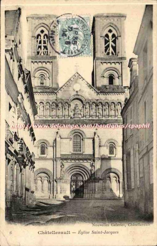 Chatellerault - Church Saint Jacques - Old Postcard