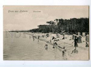 246784 GERMANY Gruss aus LUBMIN Beach life Vintage postcard
