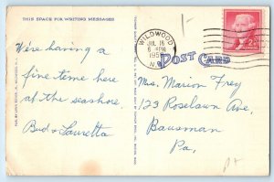 c1958 Wildwood New Jersey NJ Postcard General View Bathing Beach Ocean Posted