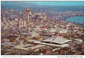 Washington Seattle Aerial View Showing Space Needle 1962