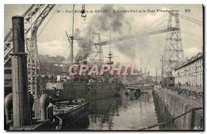 Old Postcard Brest military port the & # 39arriere port and ferry boats