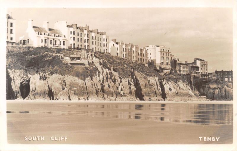 TENBY WALES UK~SOUTH CLIFF~PHOTO POSTCARD