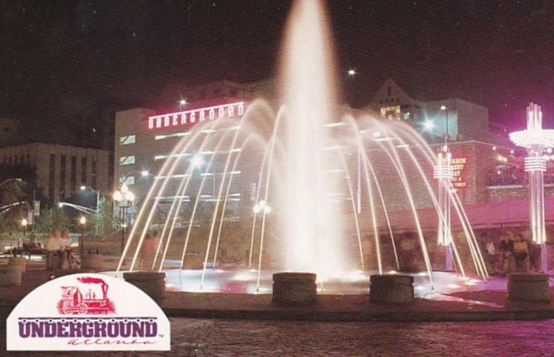 Georgia Atlanta Underground Atlanta Fountain At Night