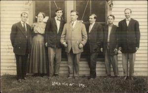 Lake View ME Piscataquis CountyMen & Woman c1910 Real Photo Postcard